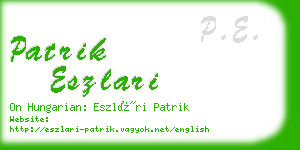 patrik eszlari business card